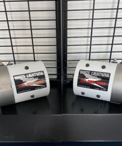 White Lightning Motor side view High-torque White Lightning Motor for golf carts 36V and 48V compatible electric golf cart motor Golf cart performance upgrade with White Lightning Motor Installation-ready White Lightning Motor housing