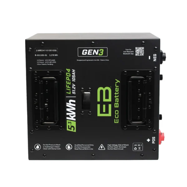 51V 105AH Thru-Hole LiFePO4 Gen3 Battery - Image 3