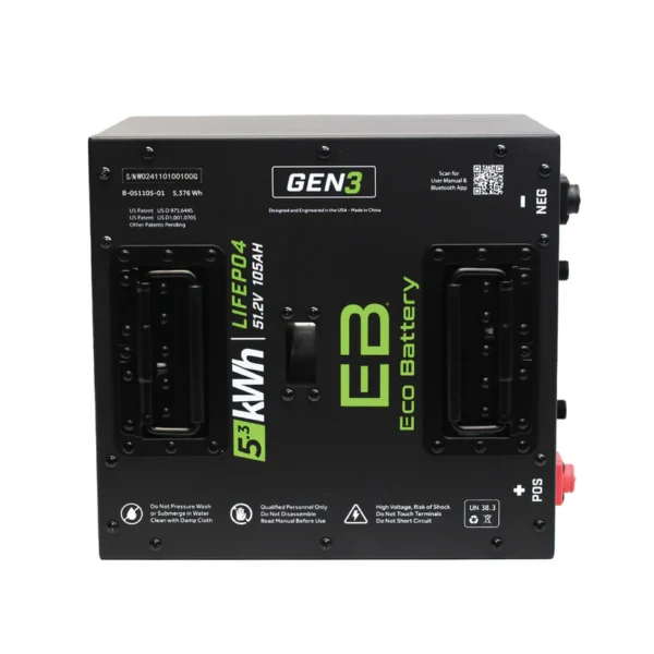 51V 105AH Thru-Hole LiFePO4 Gen3 Battery - Image 3